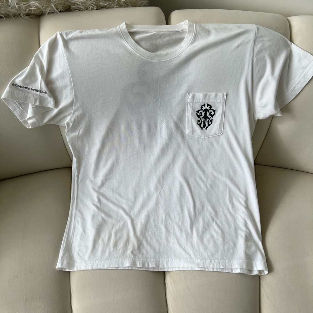COPY - Chrome Hearts Chest Pocket Ch Logo Dagger Print Short Sleeve TShirt Size…